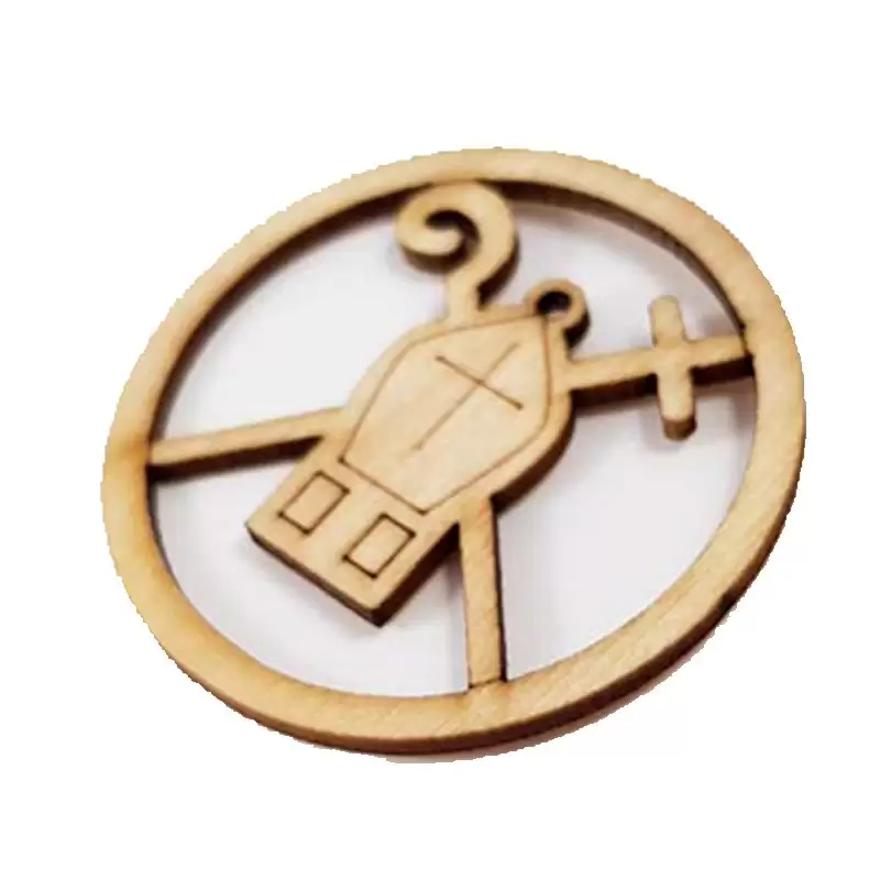 DECORAZIONE DI LEGNO MITRA PASTORALE