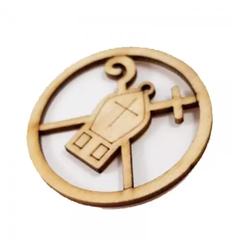 DECORAZIONE DI LEGNO MITRA PASTORALE