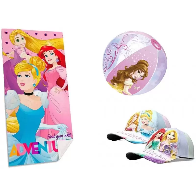 SET N.8 PRINCIPESSE DISNEY - TELO CAPPELLO E PALLA