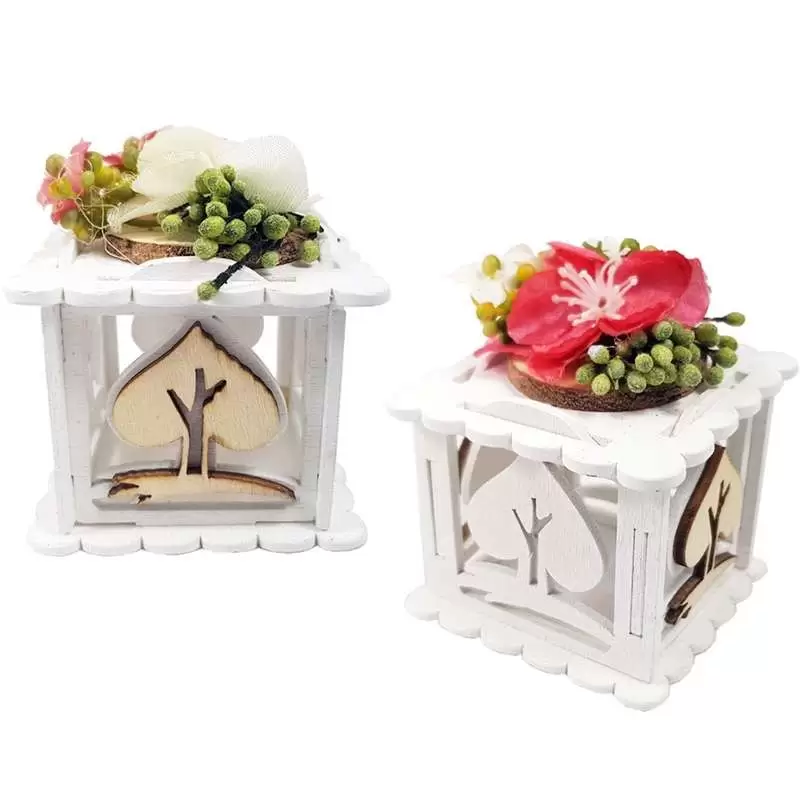 Scatoline portaconfetti con fiori - 12 pz
