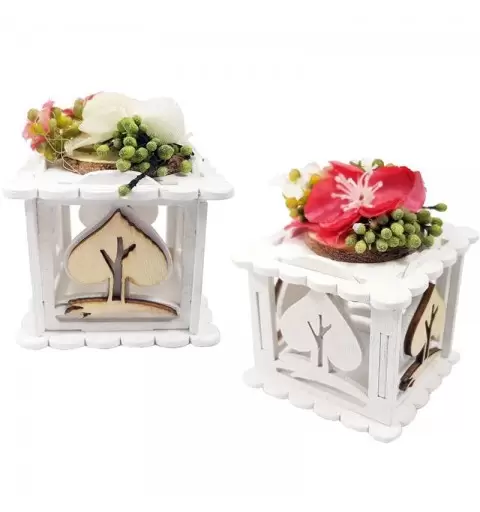 Scatoline portaconfetti con fiori - 12 pz
