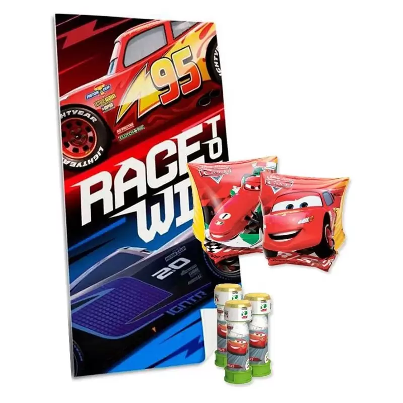 SET MARE CARS N.18 - TELO MARE BRACCIOLI E BOLLE