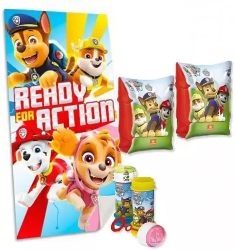 SET MARE PAW PATROL N.18 - TELO MARE BRACCIOLI E BOLLE