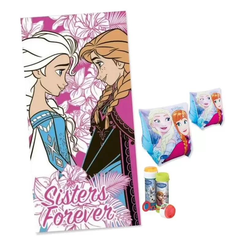 SET MARE FROZEN DISNEY N.18 - TELO MARE BRACCIOLI E BOLLE