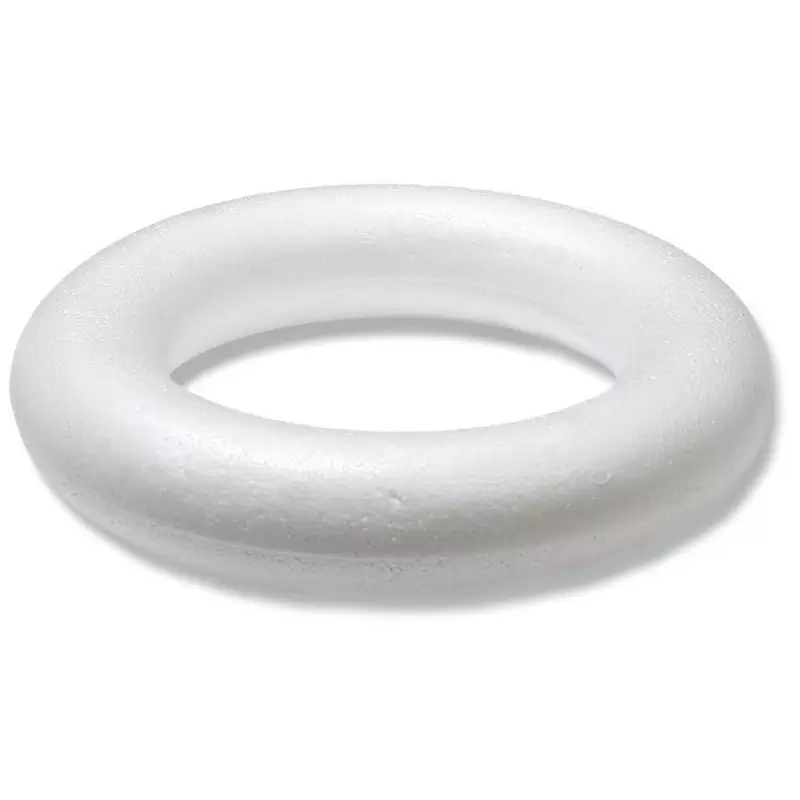 GHIRLANDA CERCHIO IN POLISTIROLO PER DECORAZIONI 25 CM  2 PZ 