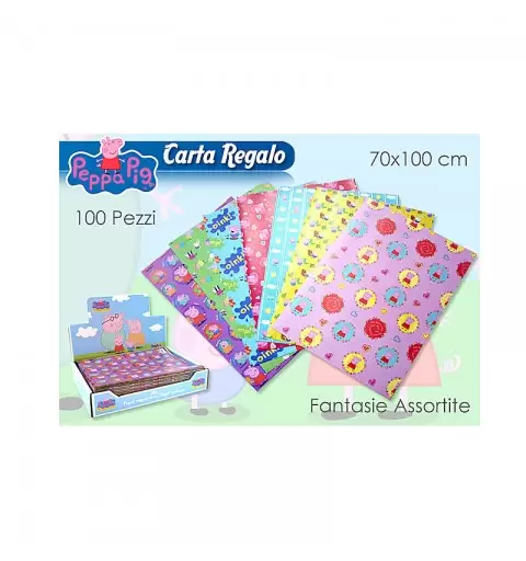Foglio di Carta Regalo Peppa Pig Fantasie Assortite 2426 1pz
