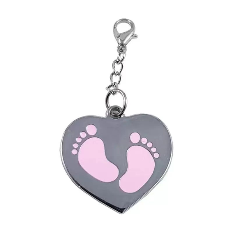 10 CIONDOLI CUORE CON PIEDINI ROSA