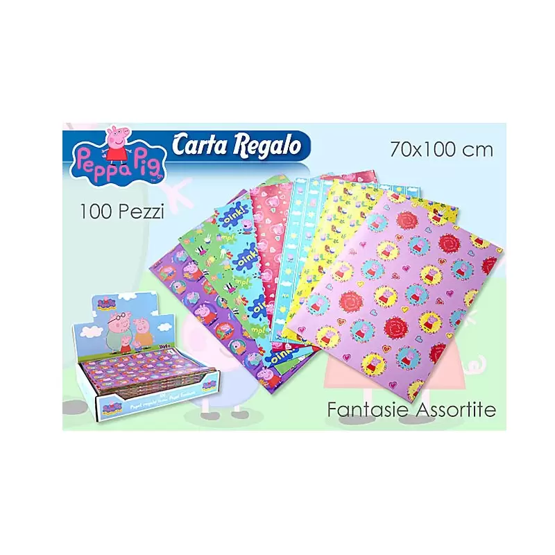Foglio di Carta Regalo Peppa Pig Fantasie Assortite 2426 1pz