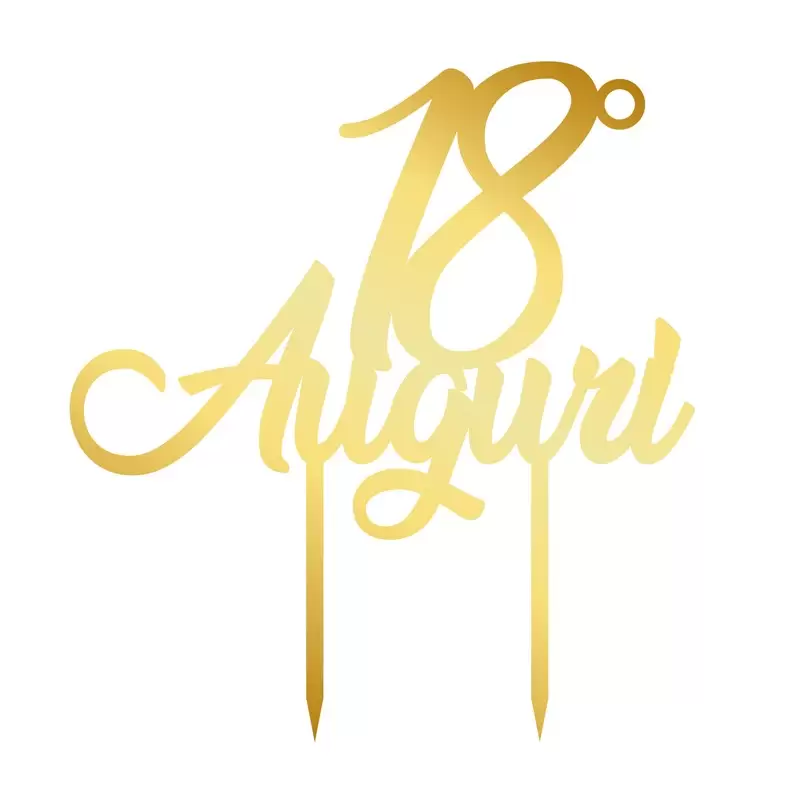 Cake Topper in Legno 18 Auguri oro 1955