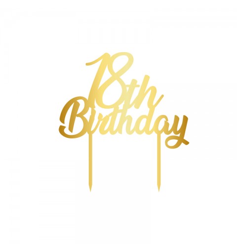Cake Topper in Legno 18th Birthday oro 1954