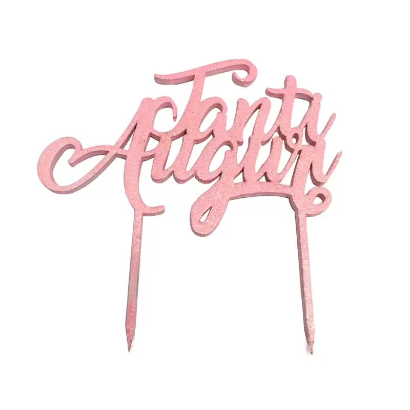 Cake Topper in Legno Auguri Rosa 1938