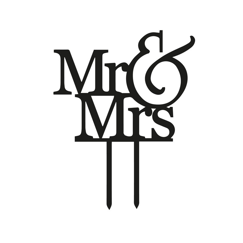 Cake Topper in Legno Mr & Mrs Nero 1933