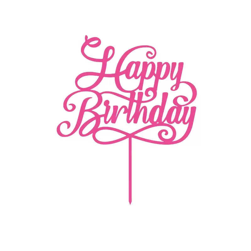 Cake Topper in Plexiglass Happy Birthday Fucsia 1pz 2011.
