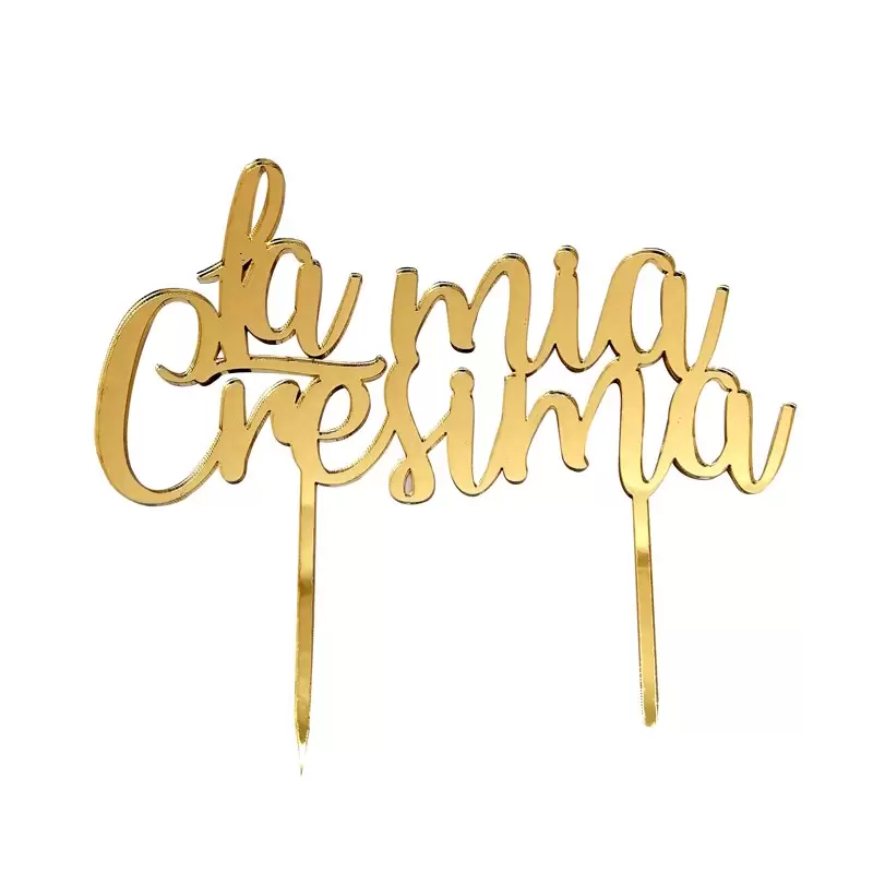 Cake Topper in Plexiglass La Mia Cresima oro 1pz 1975.
