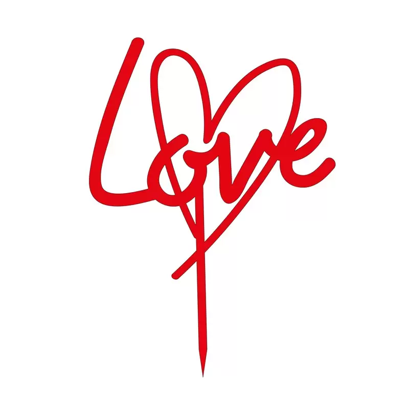 Cake Topper in Plexiglass Love Rosso  1pz 2016 (1 picks).