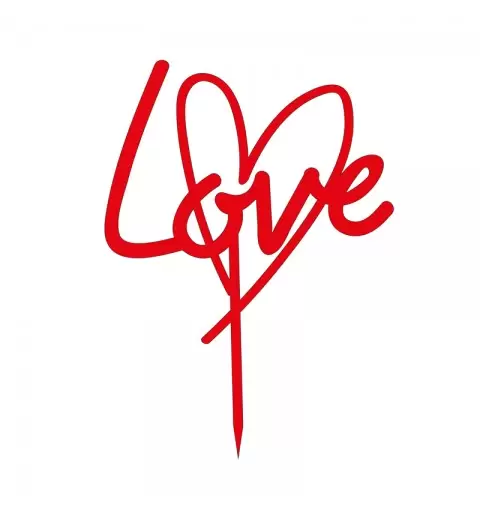Cake Topper in Plexiglass Love Rosso  1pz 2016 (1 picks).
