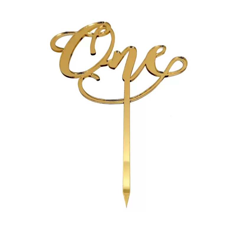 Cake Topper in Plexiglass One Oro 1pz 1991 (1 picks).