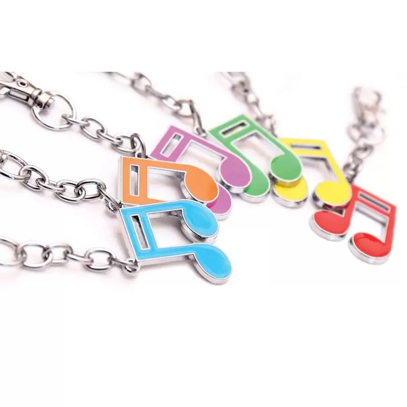 Ciondolo Nota Musicale Croma colori Assortiti 1 pz  con moschettone piccolo