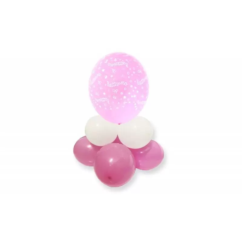 CENTROTAVOLA PALLONCINI BATTESIMO ROSA