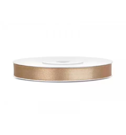 ROTOLO DI NASTRINO ORO DI RASO 6 MM X 25 MT