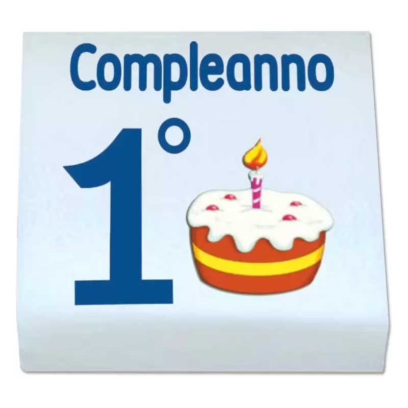 20 QUADRATINI MARSHMALLOW PRIMO COMPLEANNO CELESTE