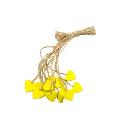 CUORE DI LEGNO GIALLO CON CORDONCINO