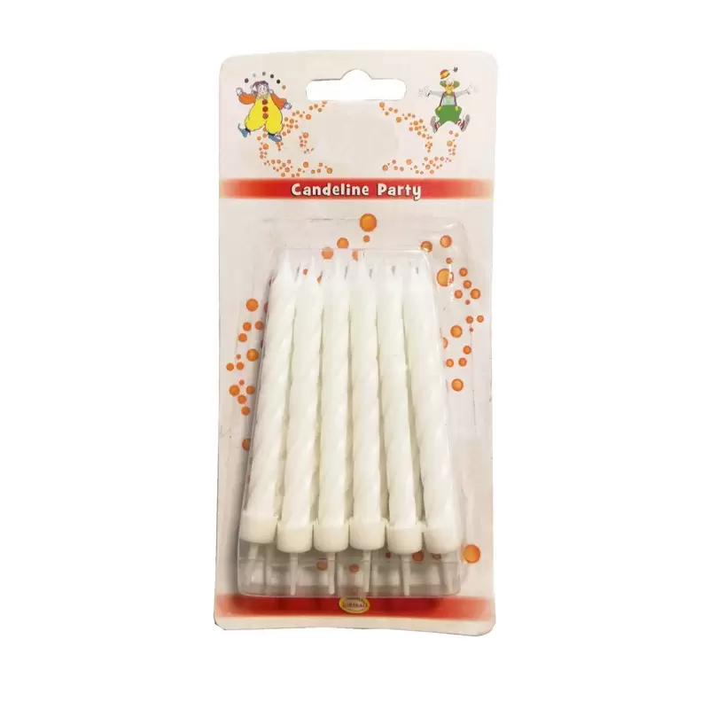 Candeline Compleanno Classiche Bianche 0412  12 pz.
