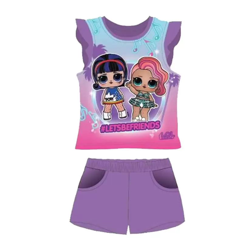 COMPLETO LOL SURPRISE VIOLA 8 ANNI - CANOTTA E PANTALONCINO
