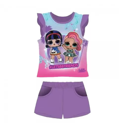 COMPLETO LOL SURPRISE VIOLA 8 ANNI - CANOTTA E PANTALONCINO