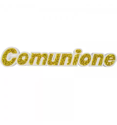 SCRITTA COMUNIONE DI POLISTIROLO PORTACONFETTI