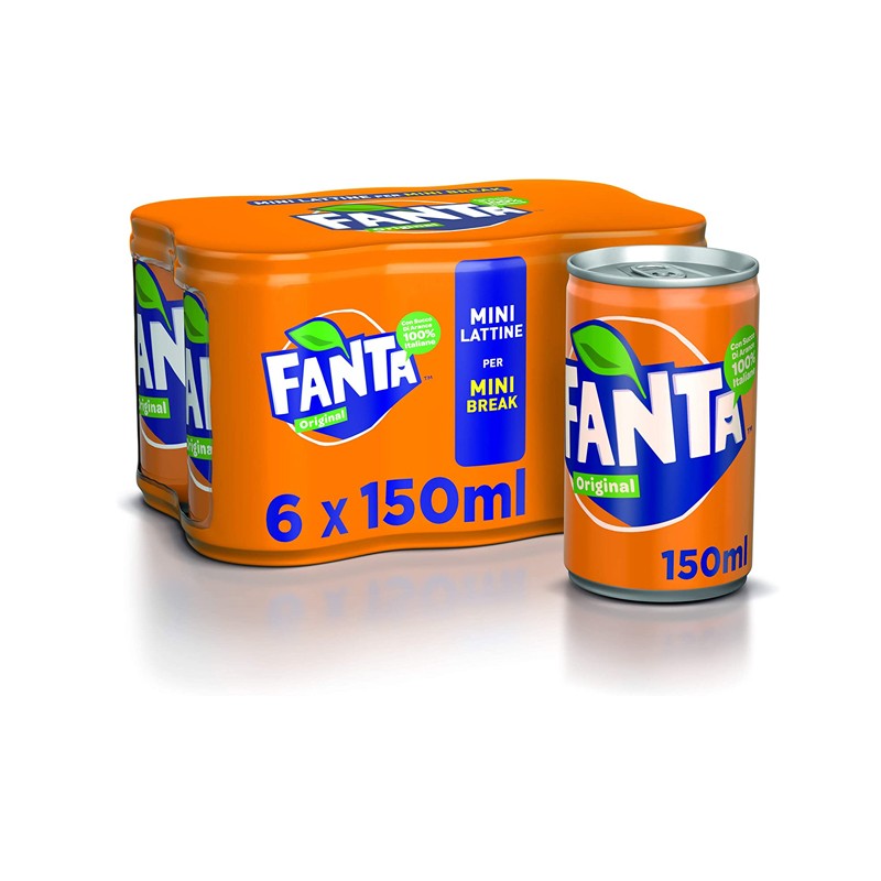 Aranciata Fanta Original 1 conf di 6 Lattine da 150ml