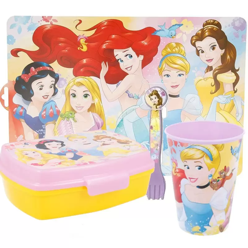 SET PRANZO PRINCIPESSE - TOVAGLIETTA PORTAMERENDA BICCHIERE E POSATE