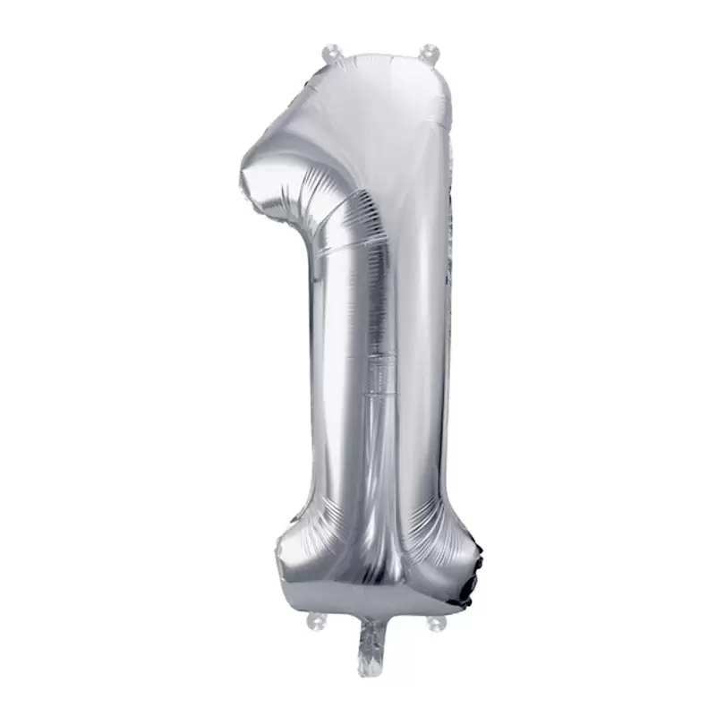 Palloncino Numero Foil Argento 1 86 cm FB1M-1-018