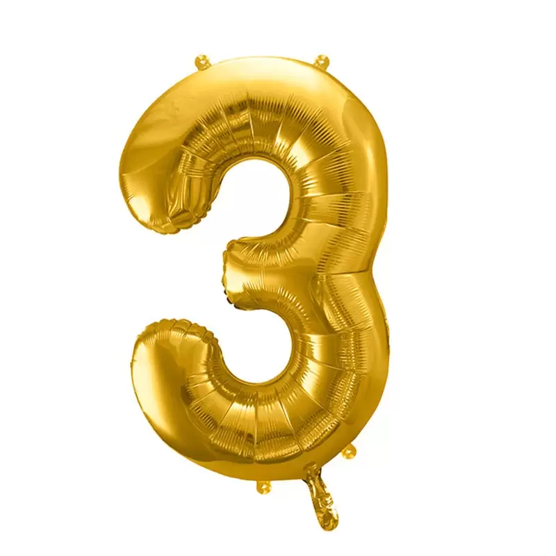 Palloncino Numero Foil Oro 3 86 cm FB1M-3-019