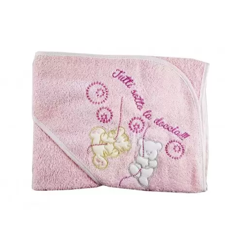 ACCAPPATOIO PER NEONATI TUTTI SOTTO LA DOCCIA ROSA
