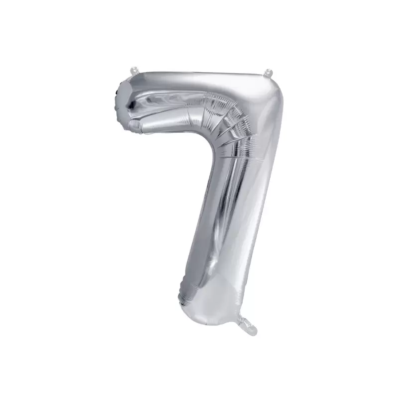 Palloncino Numero Foil Argento 7 86 cm FB1M-7-018