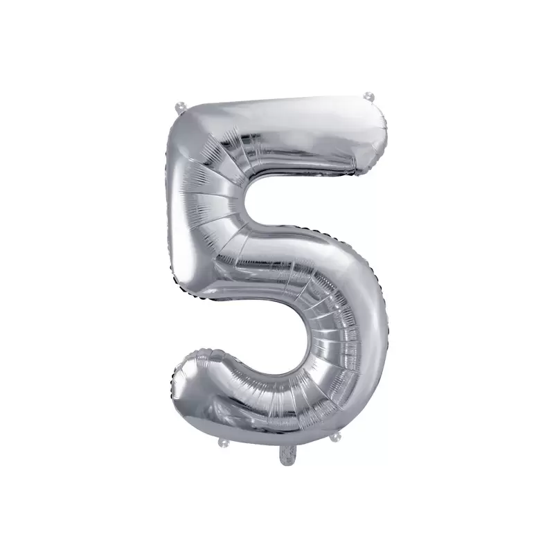 Palloncino Numero Foil Argento 5 86 cm FB1M-5-018