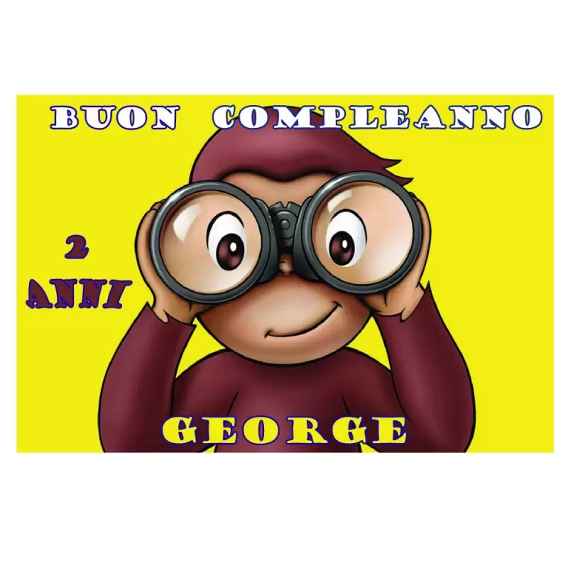 CIALDA RETTANGOLARE CURIOSO COME GEORGE PERSONALIZZABILE