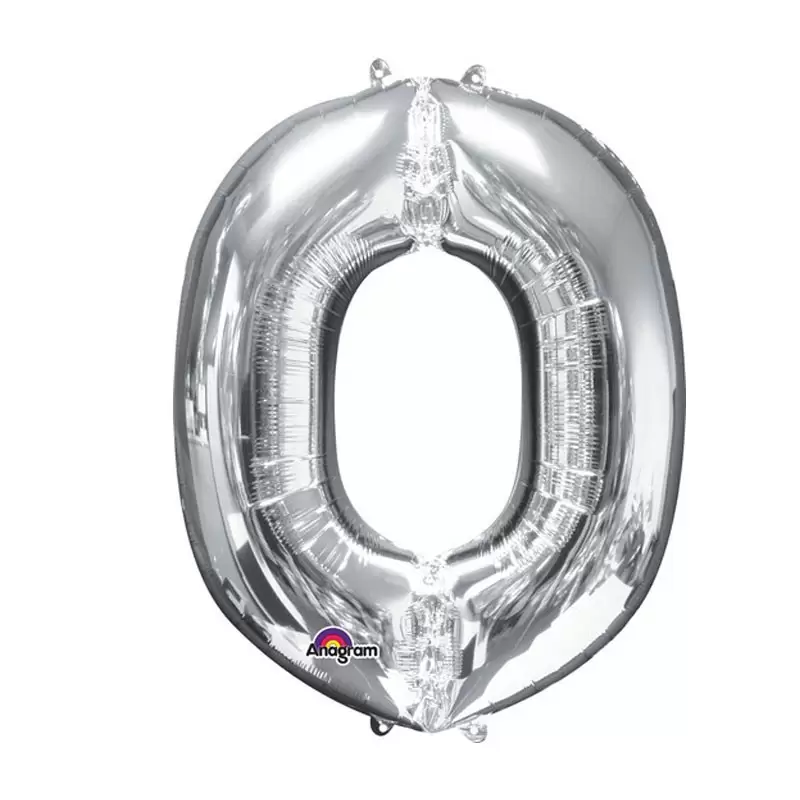 PALLONCINO FOIL LETTERA O ARGENTO 40 CM – 3304001