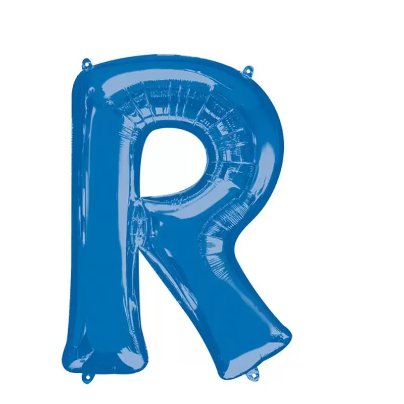 PALLONCINO FOIL LETTERA R BLU 40 CM - 00548