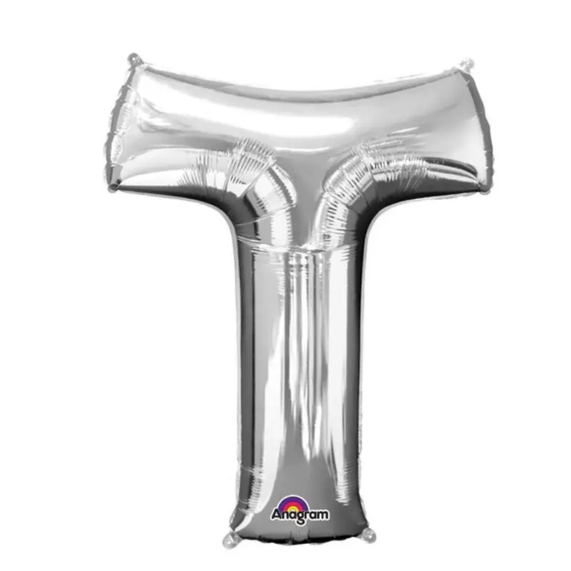PALLONCINO FOIL LETTERA T ARGENTO 40 CM – 3305001