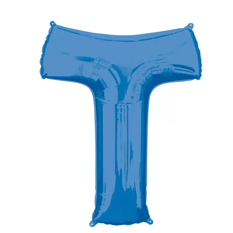 PALLONCINO FOIL LETTERA T BLU 40 CM - 59420