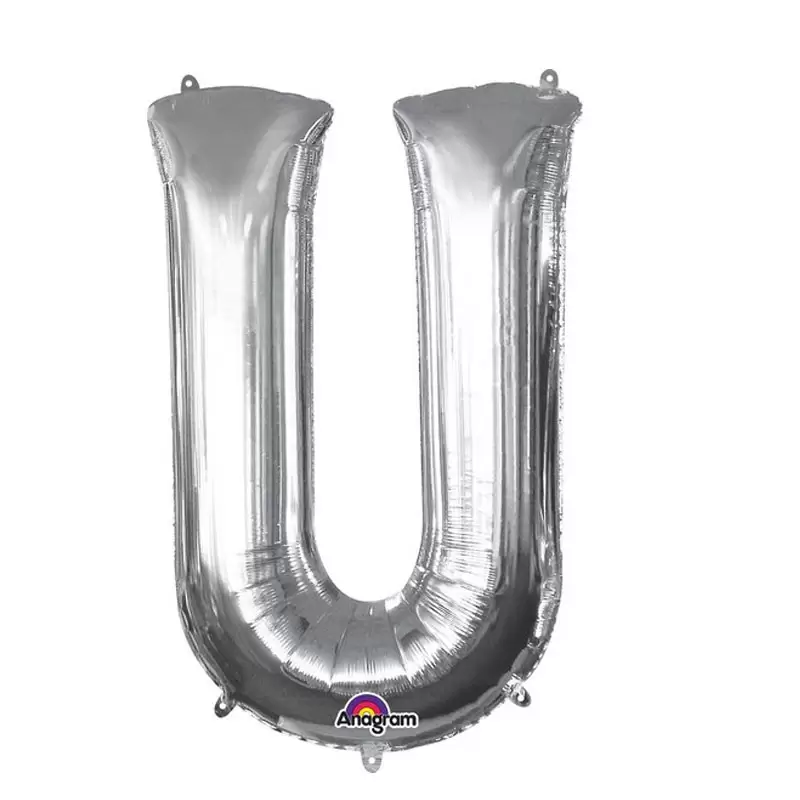 PALLONCINO FOIL LETTERA U ARGENTO 40 CM – 3305201