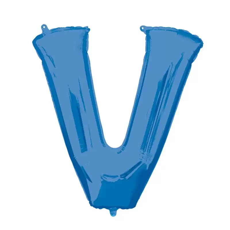 PALLONCINO FOIL LETTERA V BLU 40 CM - 00552
