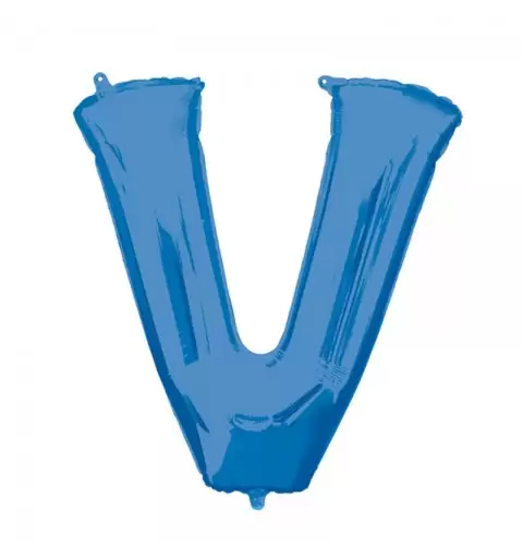 PALLONCINO FOIL LETTERA V BLU 40 CM - 00552