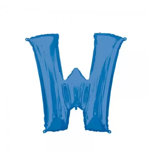 PALLONCINO FOIL LETTERA W BLU 40 CM
