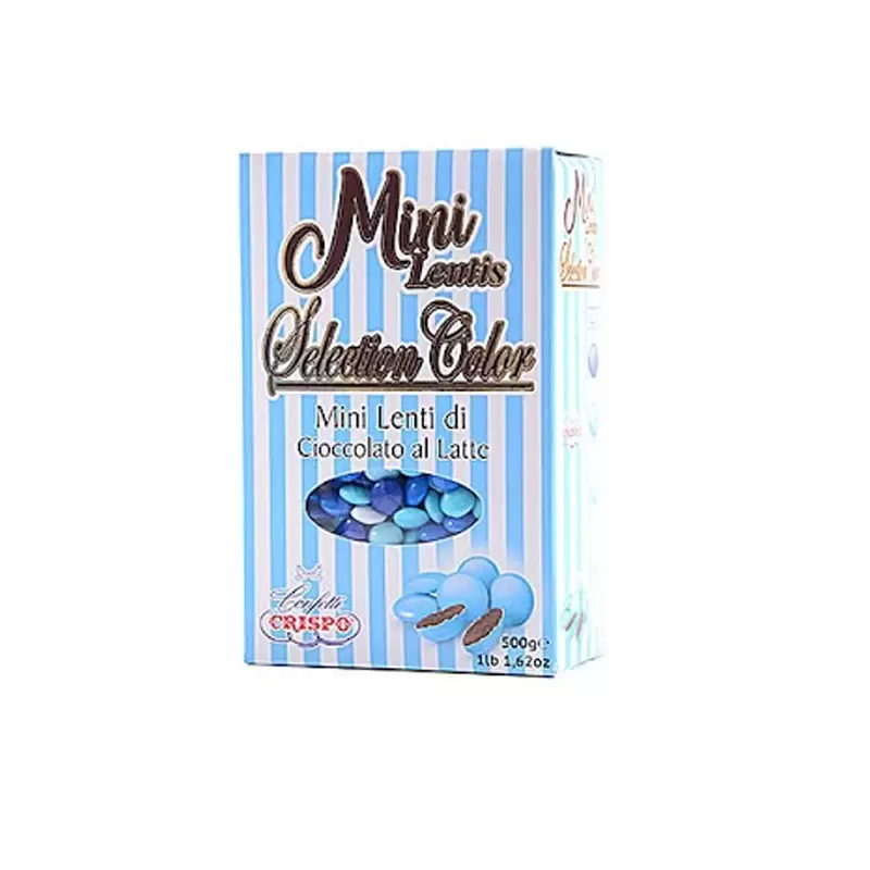 Confetti Crispo Mini Lentis Selection Color Celesti- Mini lenticchie di cioccolato al latte