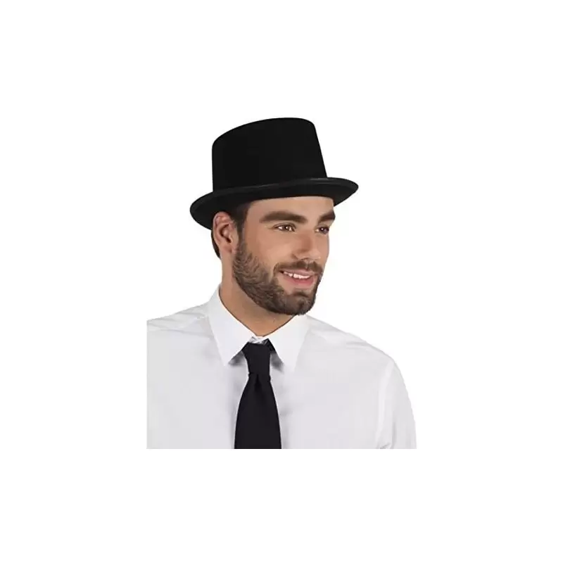 CAPPELLO CILINDRO DI RASO NERO