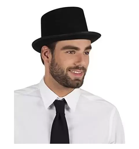 CAPPELLO CILINDRO DI RASO NERO