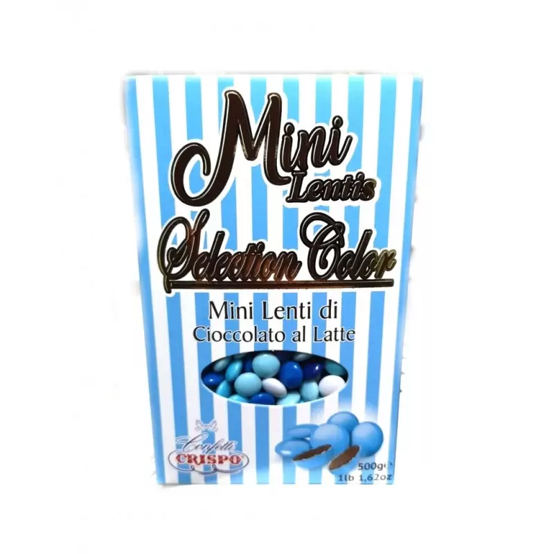 Confetti Crispo Mini Lentis Selection Color Celesti- Mini lenticchie di cioccolato al latte